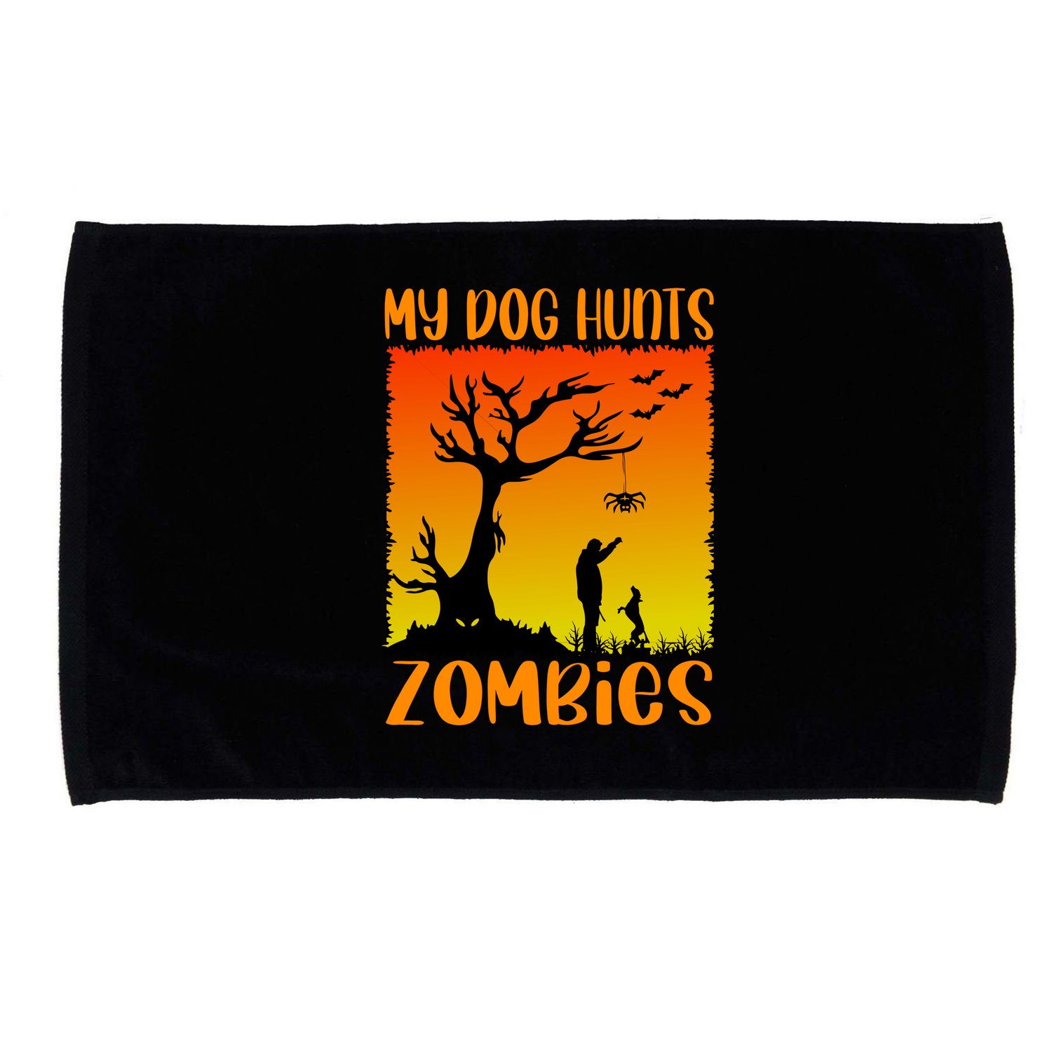 My Dog Hunts Zombies Halloween Microfiber Hand Towel