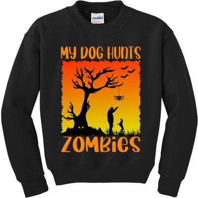 My Dog Hunts Zombies Halloween Kids Sweatshirt