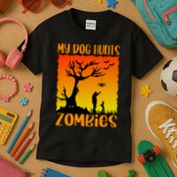 My Dog Hunts Zombies Halloween Kids T-Shirt