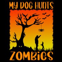 My Dog Hunts Zombies Halloween Kids T-Shirt