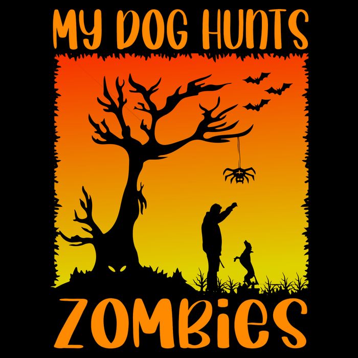 My Dog Hunts Zombies Halloween Kids T-Shirt