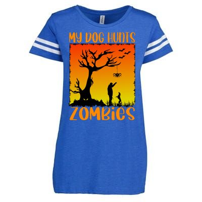 My Dog Hunts Zombies Halloween Enza Ladies Jersey Football T-Shirt