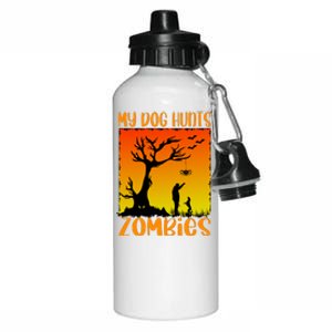 My Dog Hunts Zombies Halloween Aluminum Water Bottle 