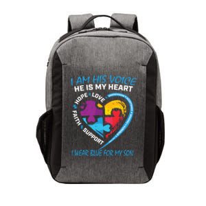 Mom Dad Heart Puzzle I Wear Blue For My Son Autism Awareness Gift Vector Backpack