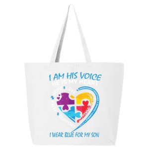 Mom Dad Heart Puzzle I Wear Blue For My Son Autism Awareness Gift 25L Jumbo Tote