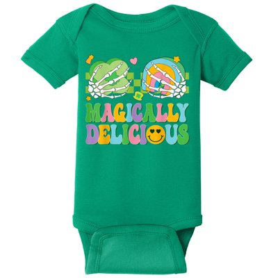Magically Delicious Hippie St Patrick’s Day Skeleton Charms Baby Bodysuit