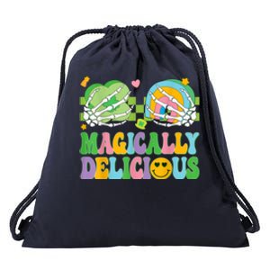 Magically Delicious Hippie St Patrick’s Day Skeleton Charms Drawstring Bag