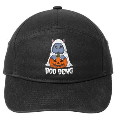 Moo Deng Halloween Cute Baby Pygmy Hippo Bouncy Pig 7-Panel Snapback Hat