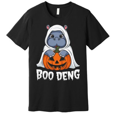 Moo Deng Halloween Cute Baby Pygmy Hippo Bouncy Pig Premium T-Shirt