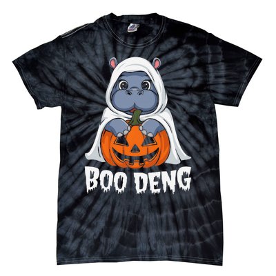 Moo Deng Halloween Cute Baby Pygmy Hippo Bouncy Pig Tie-Dye T-Shirt