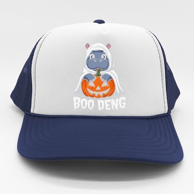 Moo Deng Halloween Cute Baby Pygmy Hippo Bouncy Pig Trucker Hat