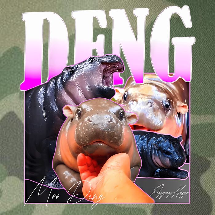 Moo Deng Hippo Baby Pygmy Funny Legacy Tie Dye Trucker Hat