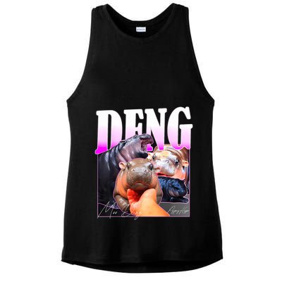 Moo Deng Hippo Baby Pygmy Funny Ladies PosiCharge Tri-Blend Wicking Tank