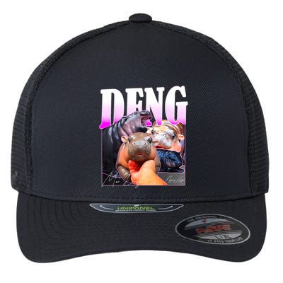 Moo Deng Hippo Baby Pygmy Funny Flexfit Unipanel Trucker Cap