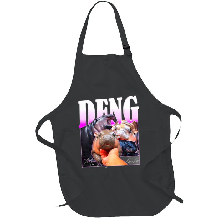 Moo Deng Hippo Baby Pygmy Funny Full-Length Apron With Pockets