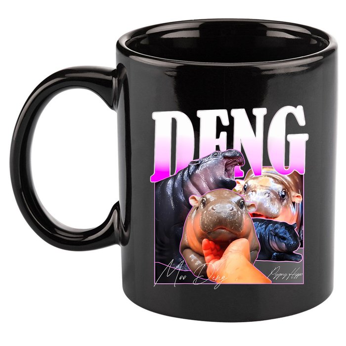 Moo Deng Hippo Baby Pygmy Funny 11oz C Handle Ceramic Mug