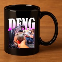 Moo Deng Hippo Baby Pygmy Funny 11oz C Handle Ceramic Mug