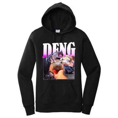 Moo Deng Hippo Baby Pygmy Funny Women's Pullover Hoodie