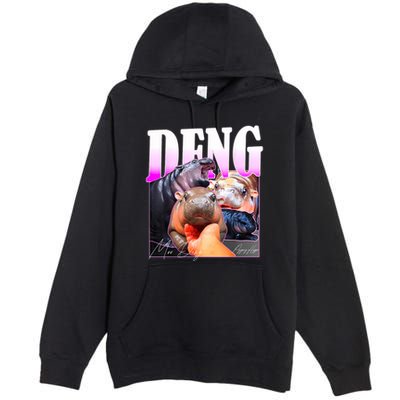Moo Deng Hippo Baby Pygmy Funny Premium Pullover Hoodie