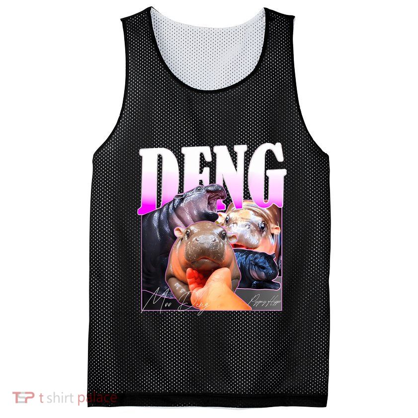 Moo Deng Hippo Baby Pygmy Funny Mesh Reversible Basketball Jersey Tank