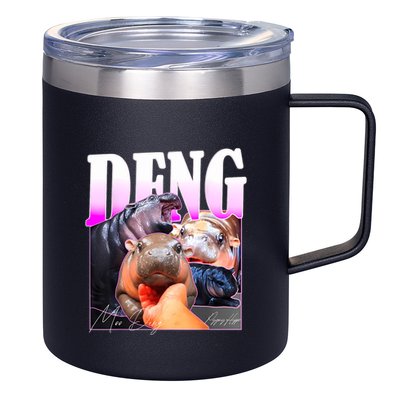 Moo Deng Hippo Baby Pygmy Funny 12oz Stainless Steel Coffee Mug