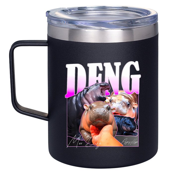 Moo Deng Hippo Baby Pygmy Funny 12oz Stainless Steel Coffee Mug