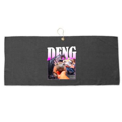 Moo Deng Hippo Baby Pygmy Funny Large Microfiber Waffle Golf Towel