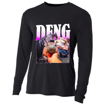 Moo Deng Hippo Baby Pygmy Funny Cooling Performance Long Sleeve Crew