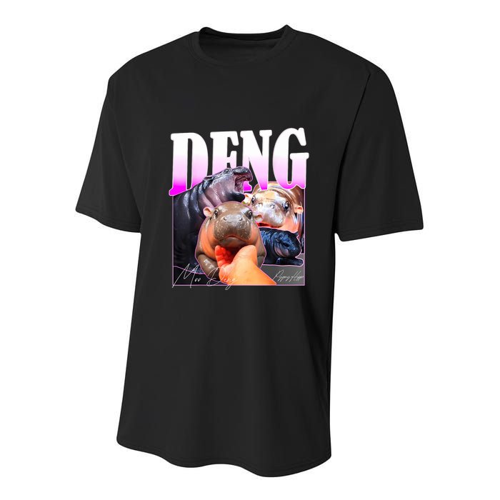 Moo Deng Hippo Baby Pygmy Funny Youth Performance Sprint T-Shirt