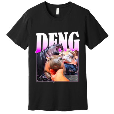 Moo Deng Hippo Baby Pygmy Funny Premium T-Shirt