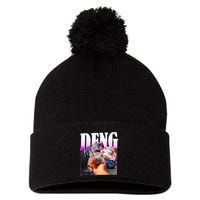 Moo Deng Hippo Baby Pygmy Funny Pom Pom 12in Knit Beanie