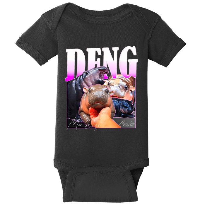 Moo Deng Hippo Baby Pygmy Funny Baby Bodysuit