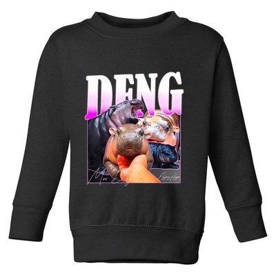 Moo Deng Hippo Baby Pygmy Funny Toddler Sweatshirt