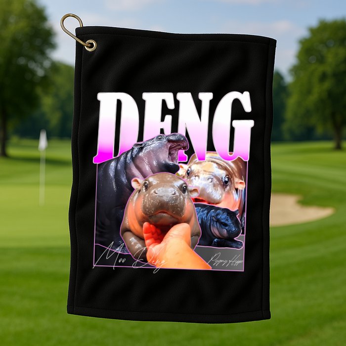Moo Deng Hippo Baby Pygmy Funny Golf Towel