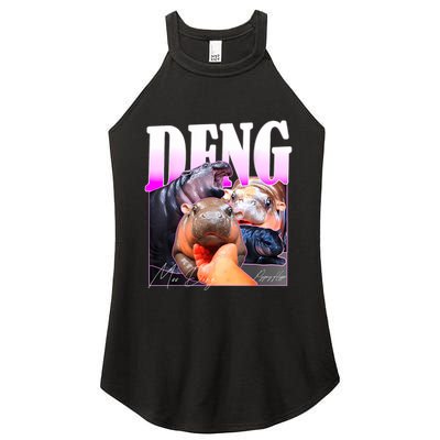 Moo Deng Hippo Baby Pygmy Funny Women's Perfect Tri Rocker Tank