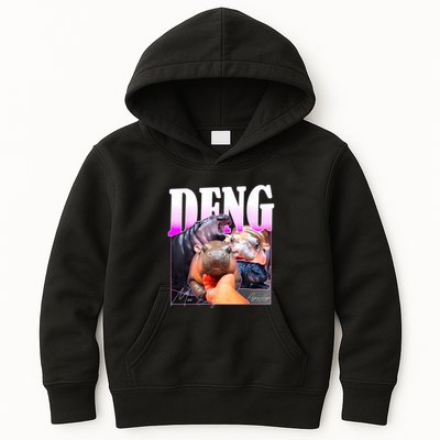 Moo Deng Hippo Baby Pygmy Funny Kids Hoodie