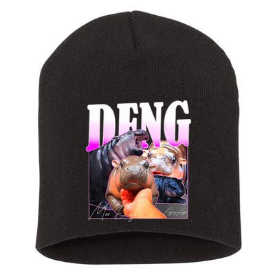 Moo Deng Hippo Baby Pygmy Funny Short Acrylic Beanie