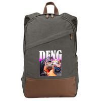 Moo Deng Hippo Baby Pygmy Funny Cotton Canvas Backpack