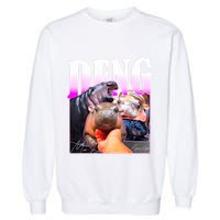 Moo Deng Hippo Baby Pygmy Funny Garment-Dyed Sweatshirt