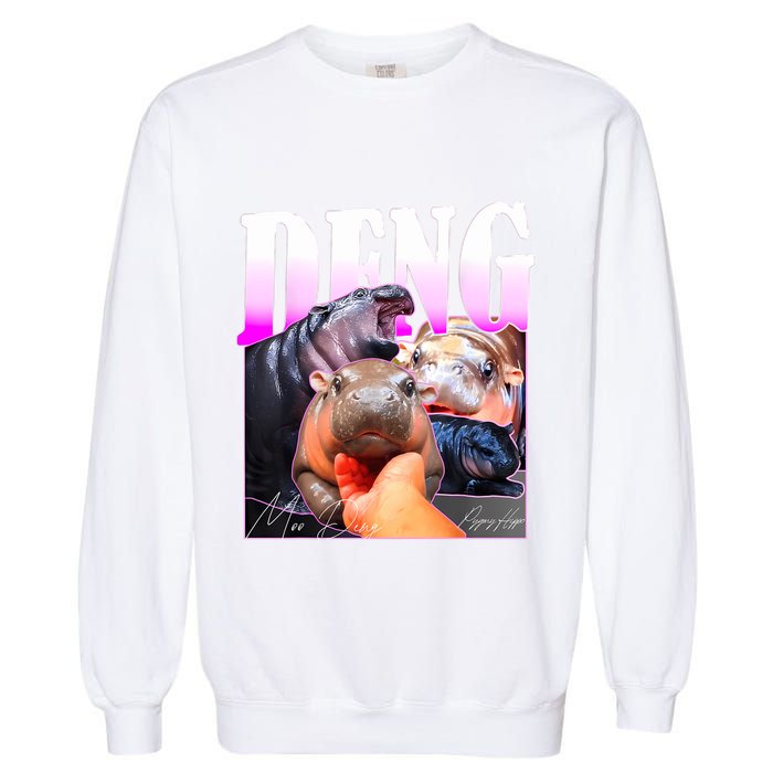 Moo Deng Hippo Baby Pygmy Funny Garment-Dyed Sweatshirt