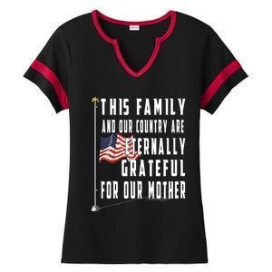 Memorial Day Half Staff American Flag Honor Fallen Mother Meaningful Gift Ladies Halftime Notch Neck Tee