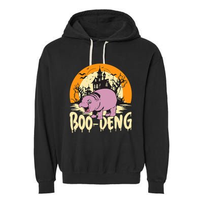 Moo Deng Halloween Boo Deng Halloween Garment-Dyed Fleece Hoodie