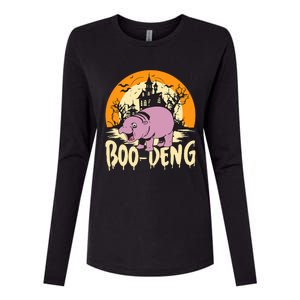 Moo Deng Halloween Boo Deng Halloween Womens Cotton Relaxed Long Sleeve T-Shirt