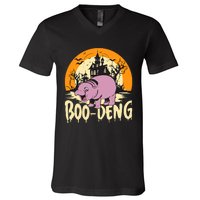 Moo Deng Halloween Boo Deng Halloween V-Neck T-Shirt