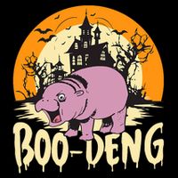 Moo Deng Halloween Boo Deng Halloween 7-Panel Snapback Hat