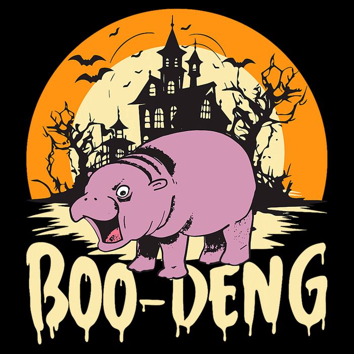 Moo Deng Halloween Boo Deng Halloween 7-Panel Snapback Hat
