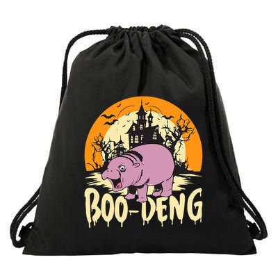 Moo Deng Halloween Boo Deng Halloween Drawstring Bag