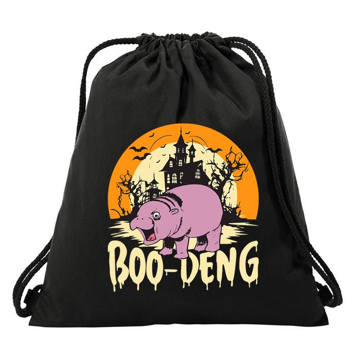 Moo Deng Halloween Boo Deng Halloween Drawstring Bag