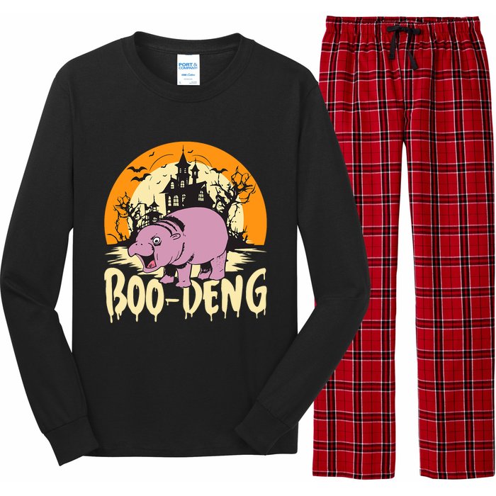 Moo Deng Halloween Boo Deng Halloween Long Sleeve Pajama Set