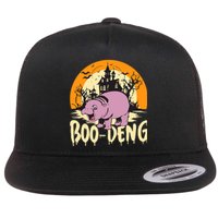 Moo Deng Halloween Boo Deng Halloween Flat Bill Trucker Hat